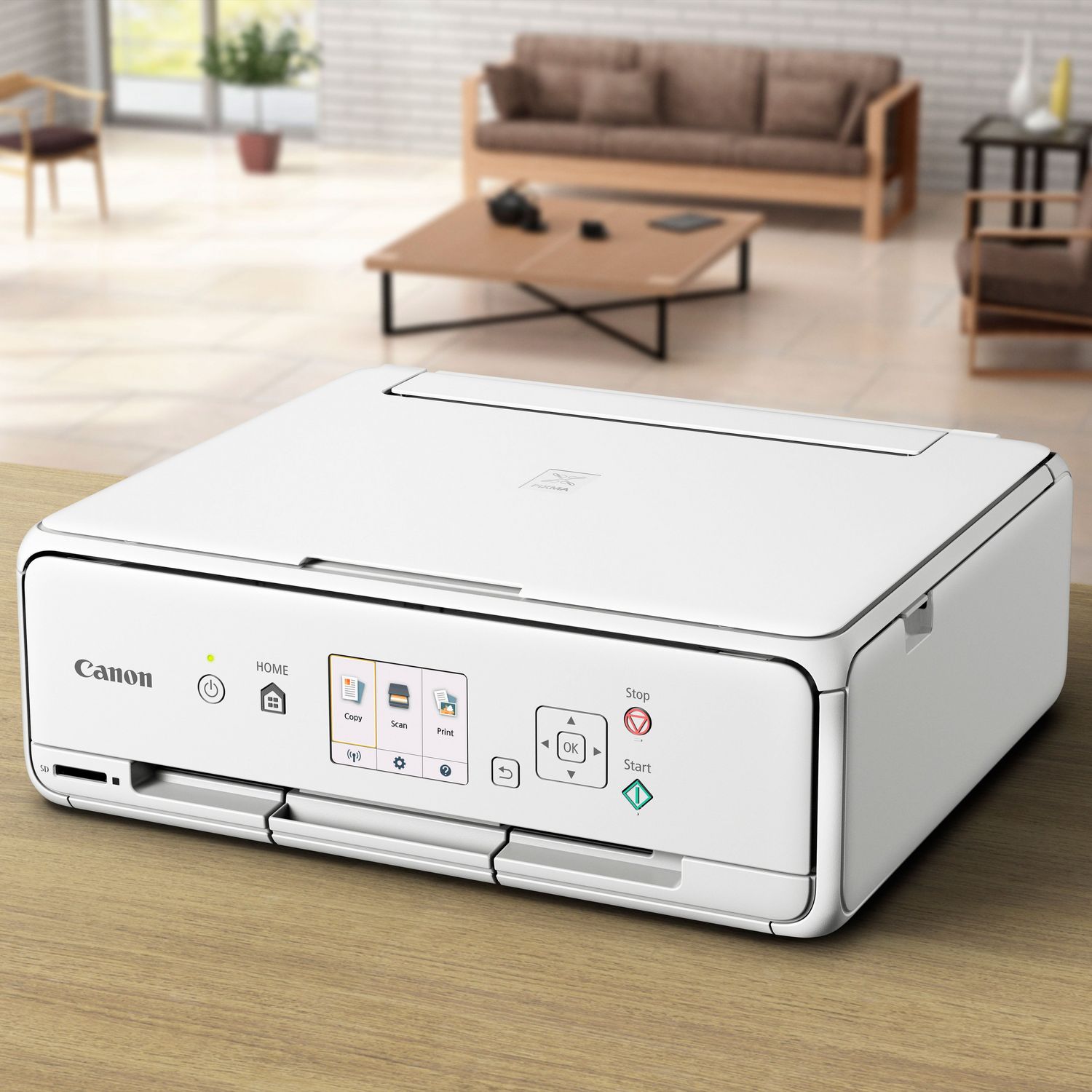 Canon PIXMA TS5051 AllInOne Printer WiFi Home Office White 1367C028