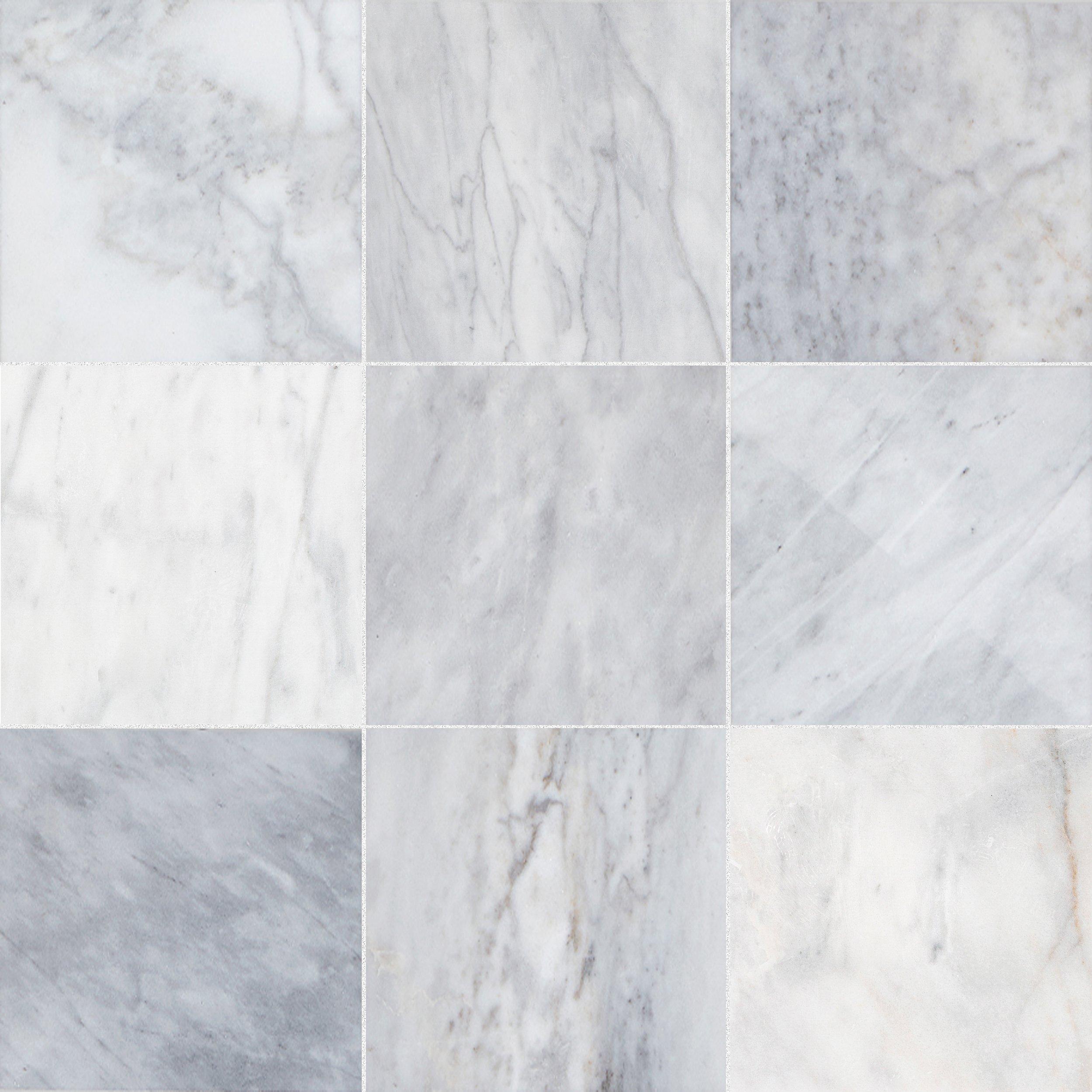 Ocean White Marble Tile - 12 x 12 - 100139344 | Floor and Decor