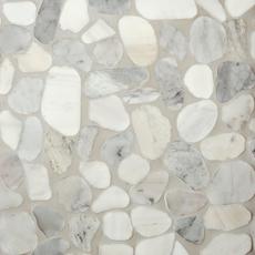 pebblestone mosaic carrara flat bianca mix tumbled thassos mosaici pebble mixed