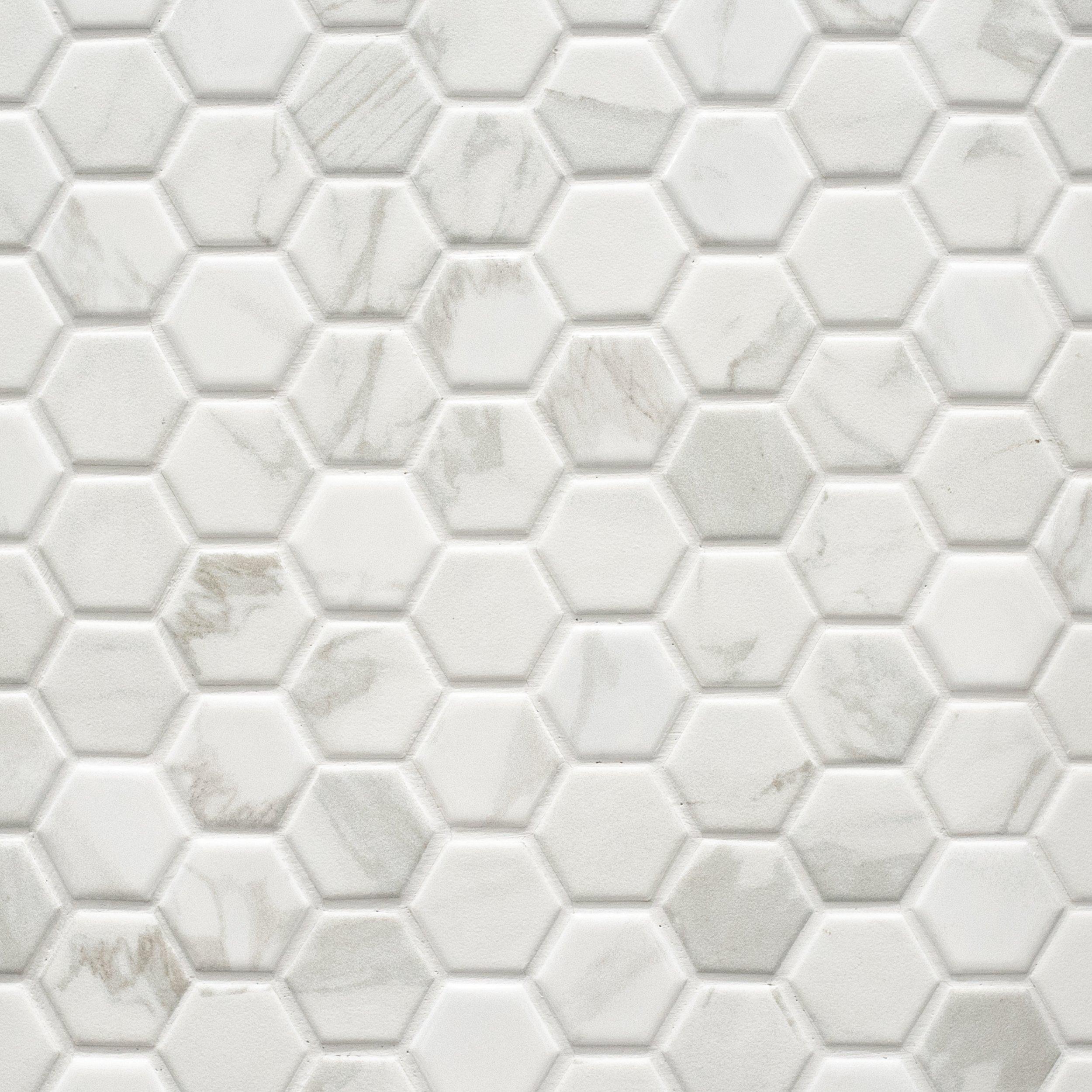 Marble Art 1.5 in. Hexagon Ceramic Mosaic