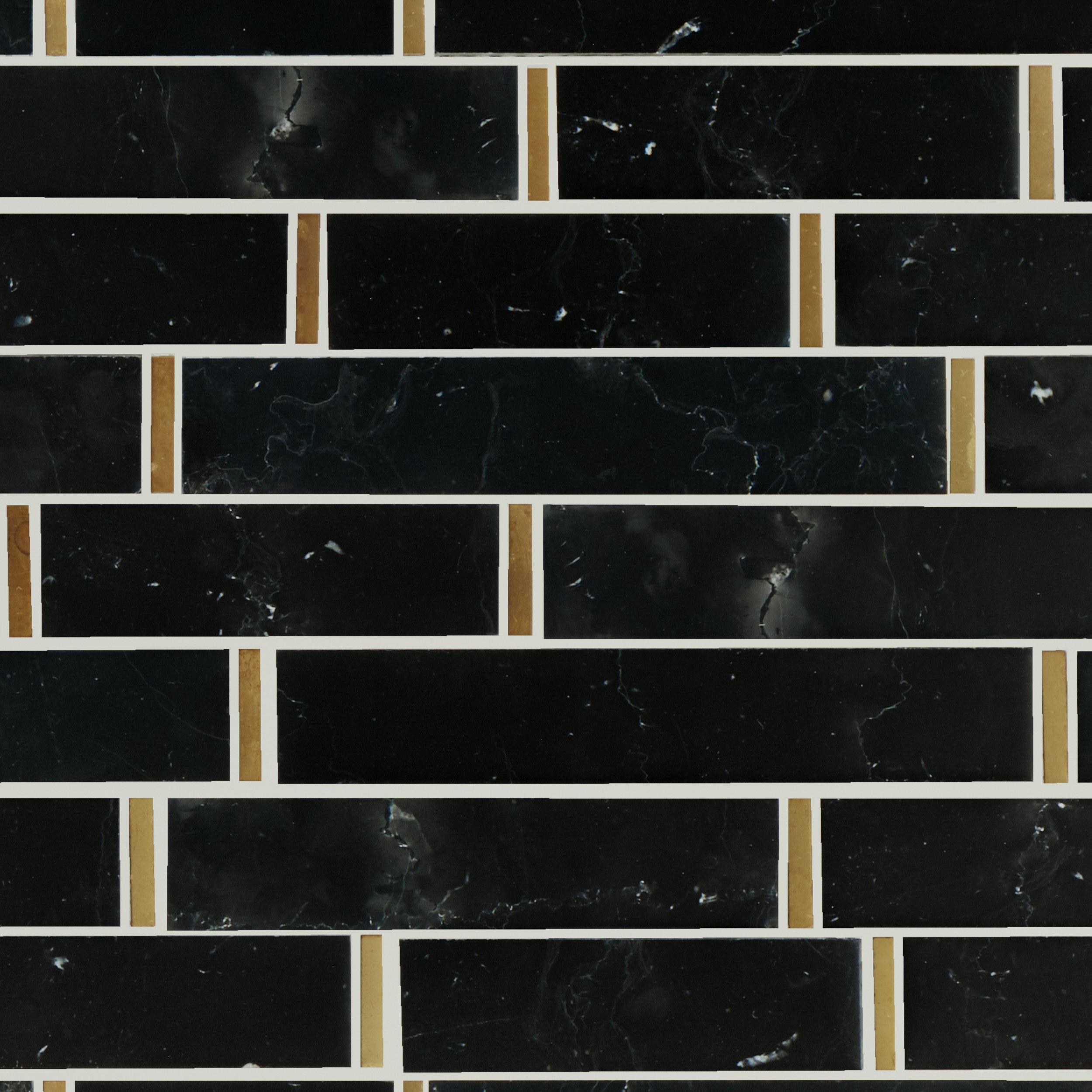 Nova Dolomite Brass Polished Marble Mosaic