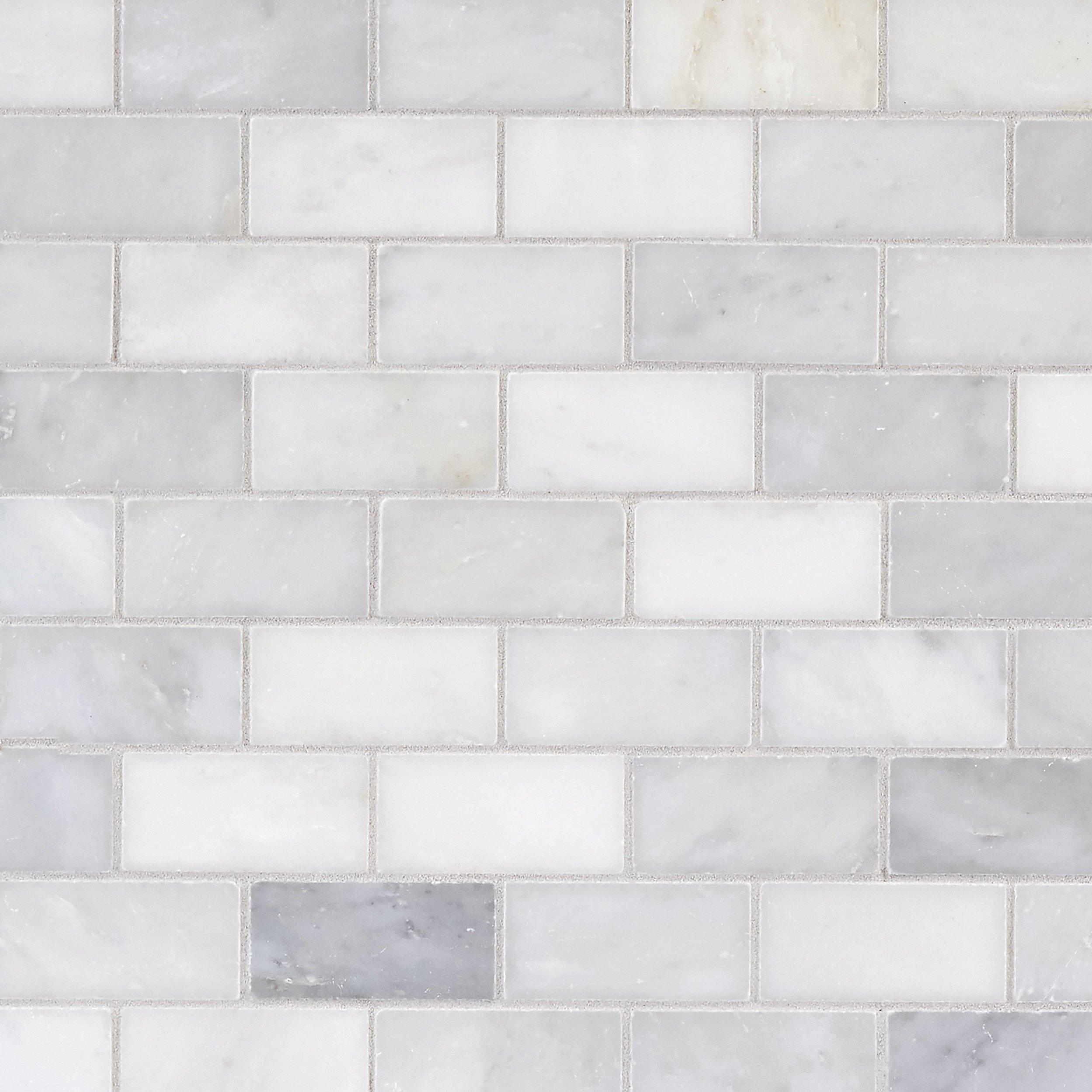 Sahara Carrara Brick Marble Mosaic - 12 x 12 - 931100864 ...