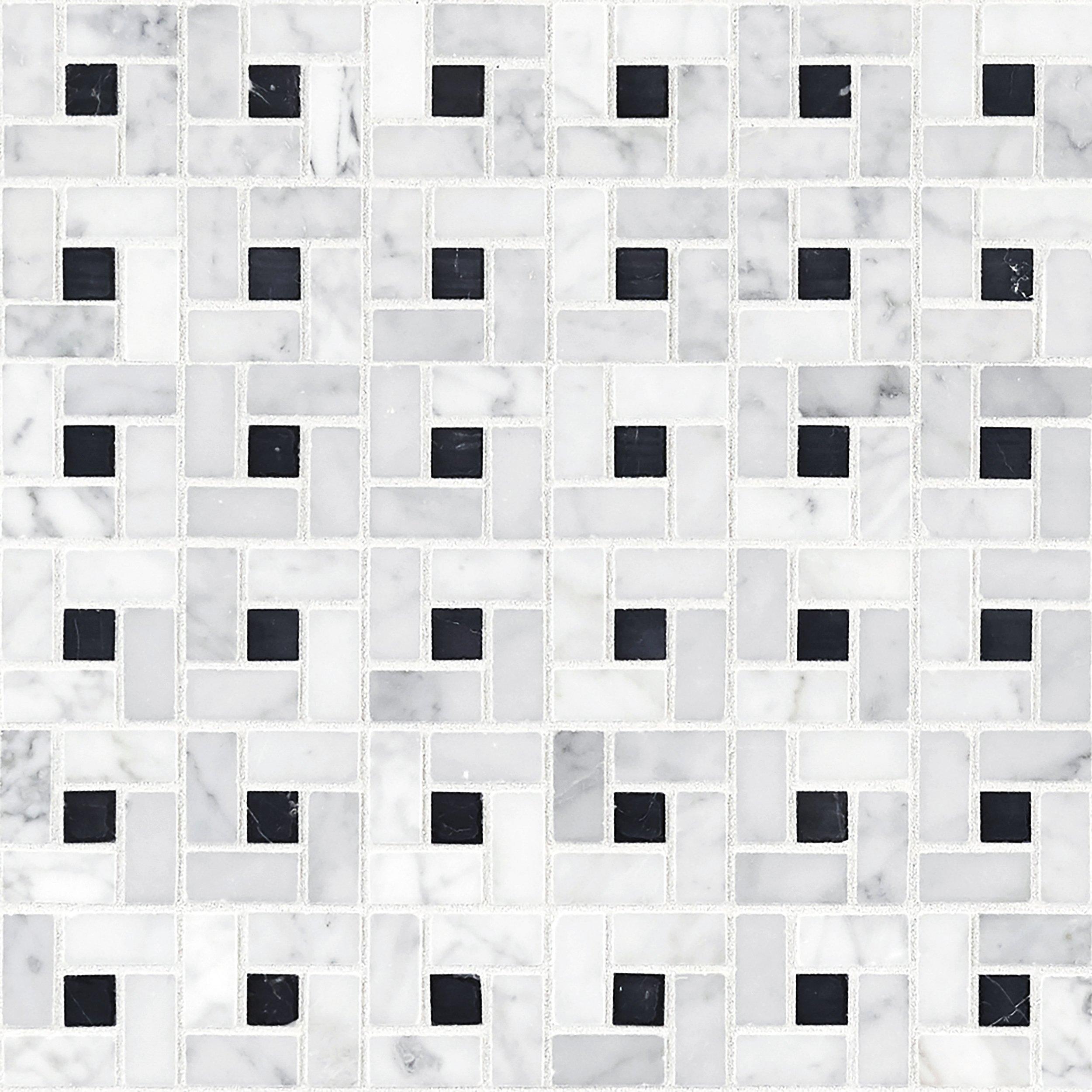 Bianco Carrara Polished Pinwheel Marble Mosaic - 12 x 12 - 931100807 ...