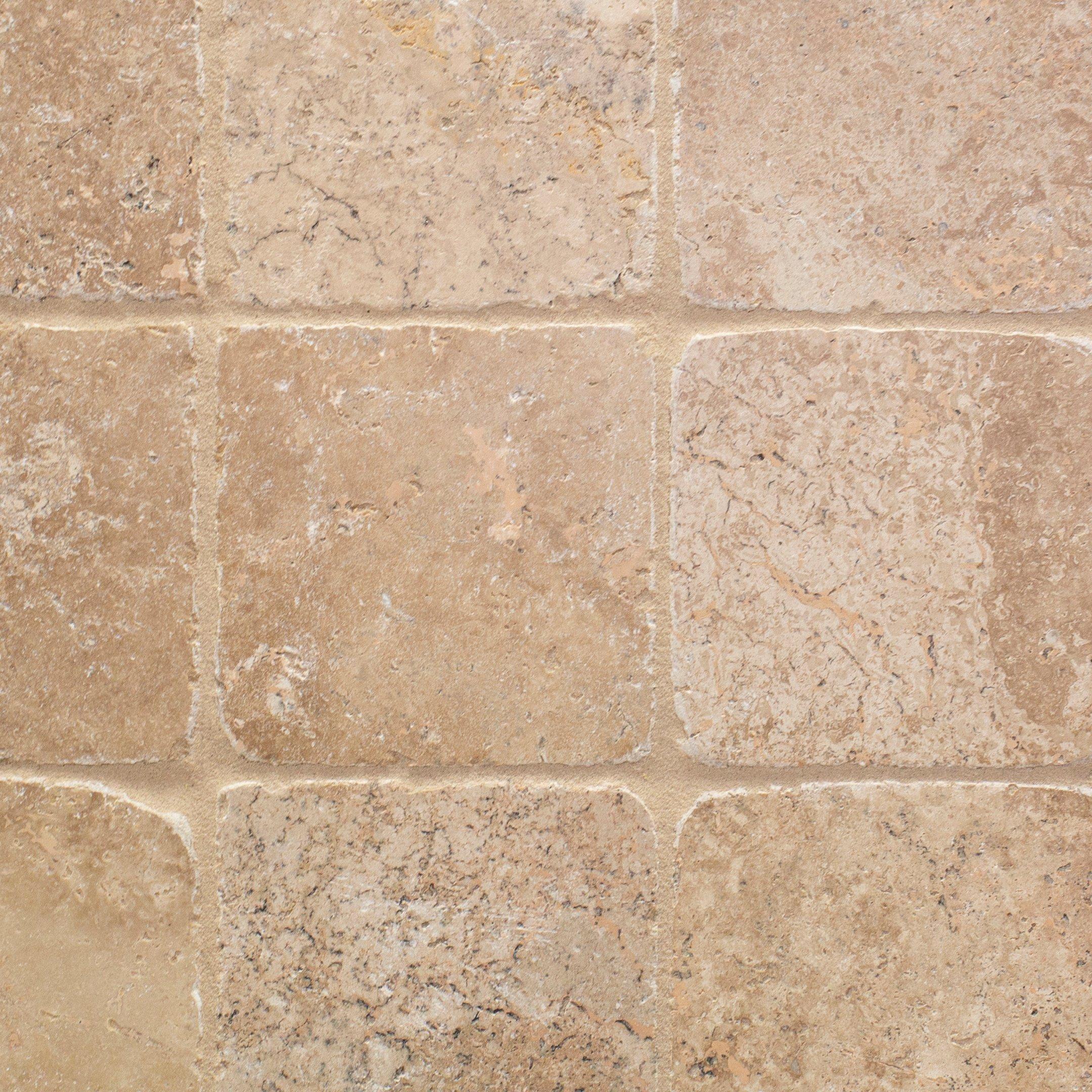 Noce Tumbled Travertine Tile - 6in. X 6in. - 932100268 | Floor And Decor